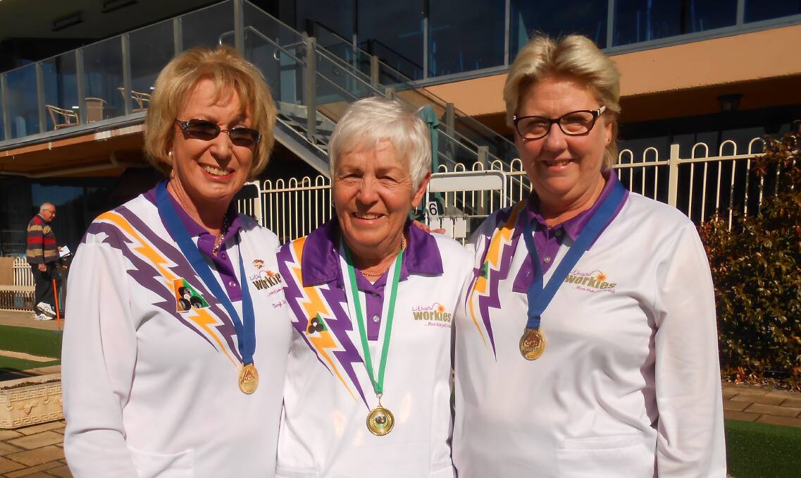 ZONE CHAMPIONS: The victorious Workies Women's Triples side of Cheryl Schram, Ellen Staines and Deidre Stubbs. Picture: SUPPLIED