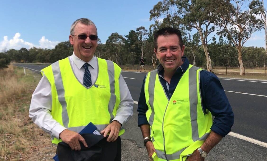 Funding boost: RMS Western Region manager Phil Standen and Member for Bathurst Paul Toole announced work will begin on Castlereagh Highway upgrades. Photo: CONTRIBUTED