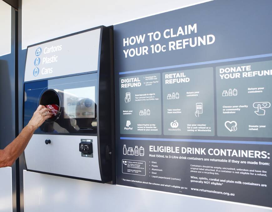 Arriving soon: It is hoped Lithgow will have access to its first Return and Earn reverse vending machine by the end of January. Photo: NICK MUIR
