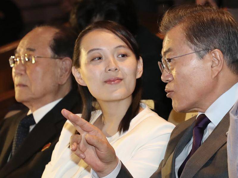 SKorean President Moon Jae-in hosted NKorean leader Kim Jong Un's sister at the Olympics.