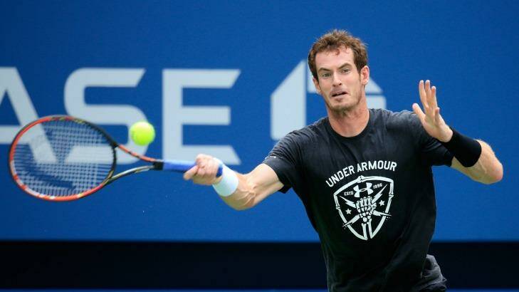 In form: Andy Murray trains at the US Open on Sunday. Photo: Getty Images 