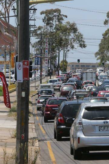 Chockers: Parramatta Road near Flemington Markets.  Photo: Anthony Johnson