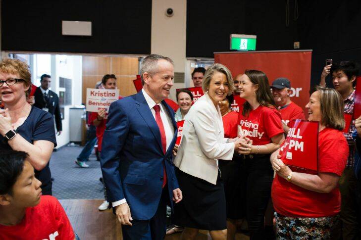 SMH/AFR. 19th of November 2017. Kristina Keneally and Opposition Leader Bill Shorten launch Labors campaign ahead of the Bennelong byelection at the Civic Hall in Ryde, Sydney. Photo Dominic Lorrimer