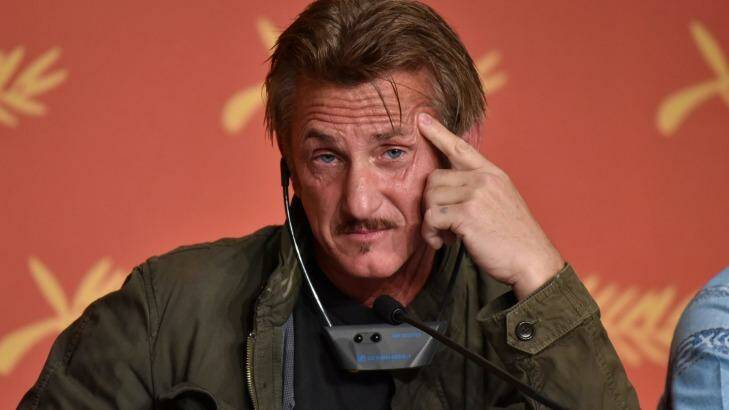 Director Sean Penn at a press conference for The Last Face at the 69th annual Cannes Film Festival. Photo: Clemens Bilan