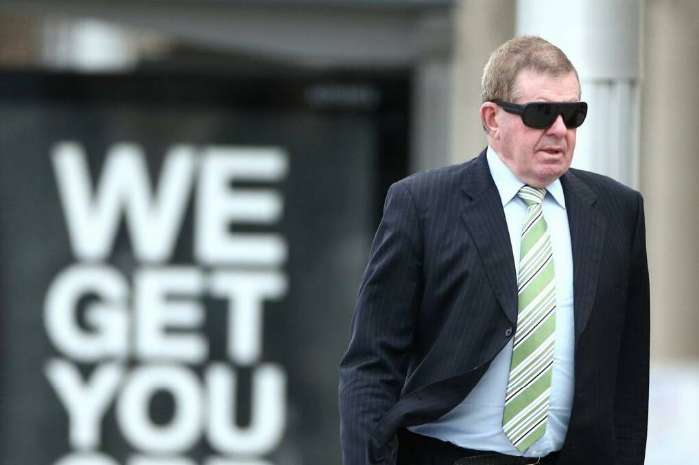 Peter Slipper, pictured arriving at the ACT Magistrates Court in July, could face sentencing on Monday. Photo: Alex Ellinghausen
