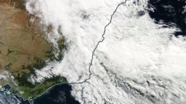 NASA's satellite view of the storm as it passed over Sydney. Photo: NASA