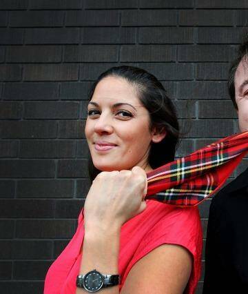English-born Fleur Toocram and Scottish friend Jamie Dorran go head to head at the Arisaig Tea Rooms in Sydney as the countdown to the Scottish referendum begins. Photo: Lisa Maree Williams