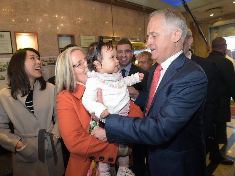 Australian Prime Minister Malcolm Turnbull with granddaughter Isla, who will soon have a sibling.