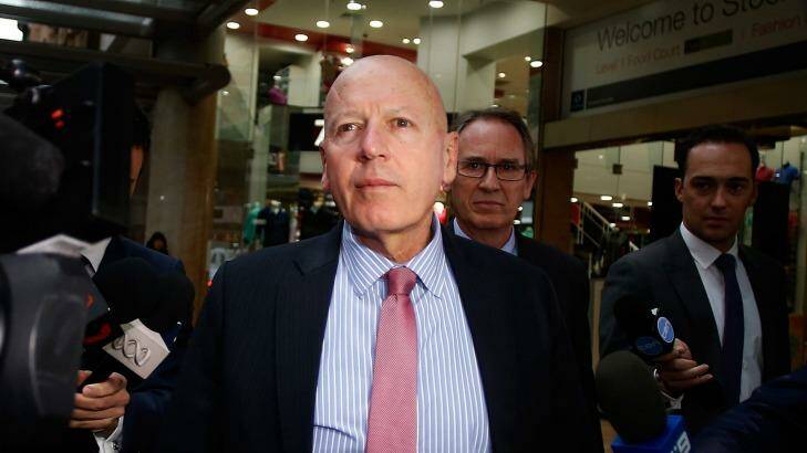 Chris Hartcher leaves the Independent Commission Against Corruption after giving evidence. Photo: Daniel Munoz/Getty Images