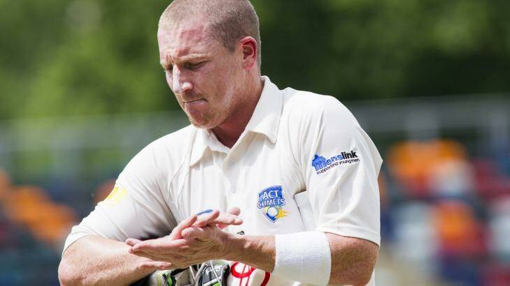 Brad Haddin after scoring a century for the Comets in November. Photo: Rohan Thomson