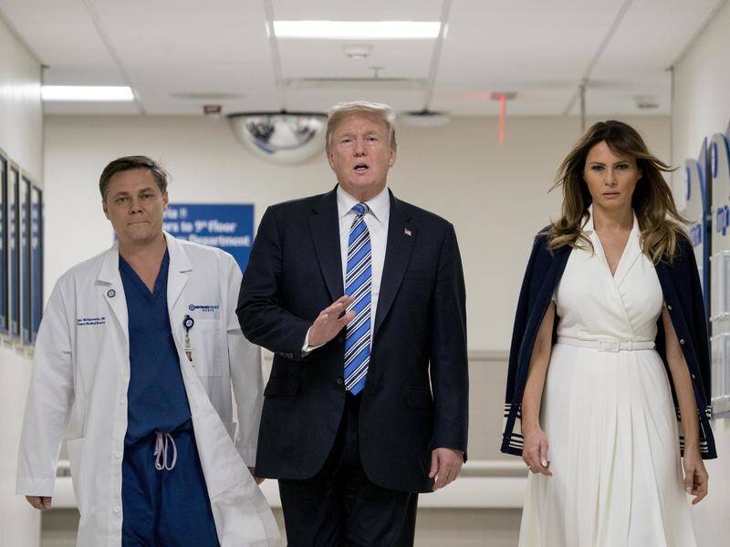 Donald and Melania Trump have thanked medical staff who treated the Florida school shooting victims.