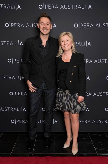 2017 10 24: Opera Australia Madama Butterfly Opening Night at the Capitol Theatre in Sydney Australia Social Seen: Fairfax's Michael Laxton and The Sydney Morning Herald editor Lisa Davis at the opening night of Madama Butterfly at the Capitol Theatre on Tuesday, October 24.