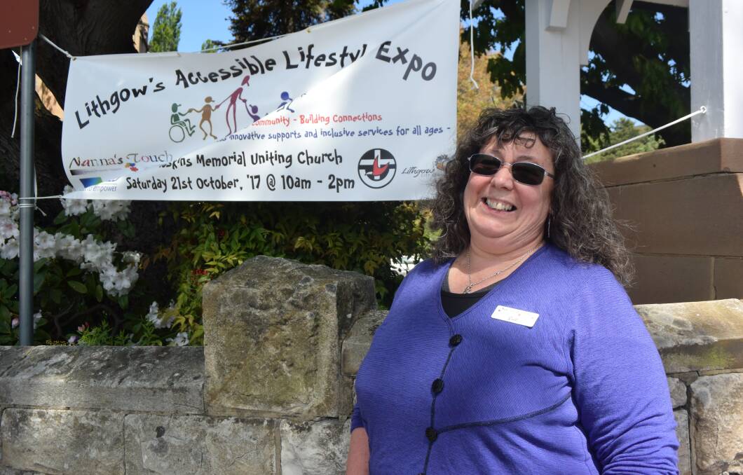 Lithgow Accessible Lifestyle Expo organiser Sue Murdoch outside the venue, Hoskins Uniting Church. Picture: KIRSTY HORTON.