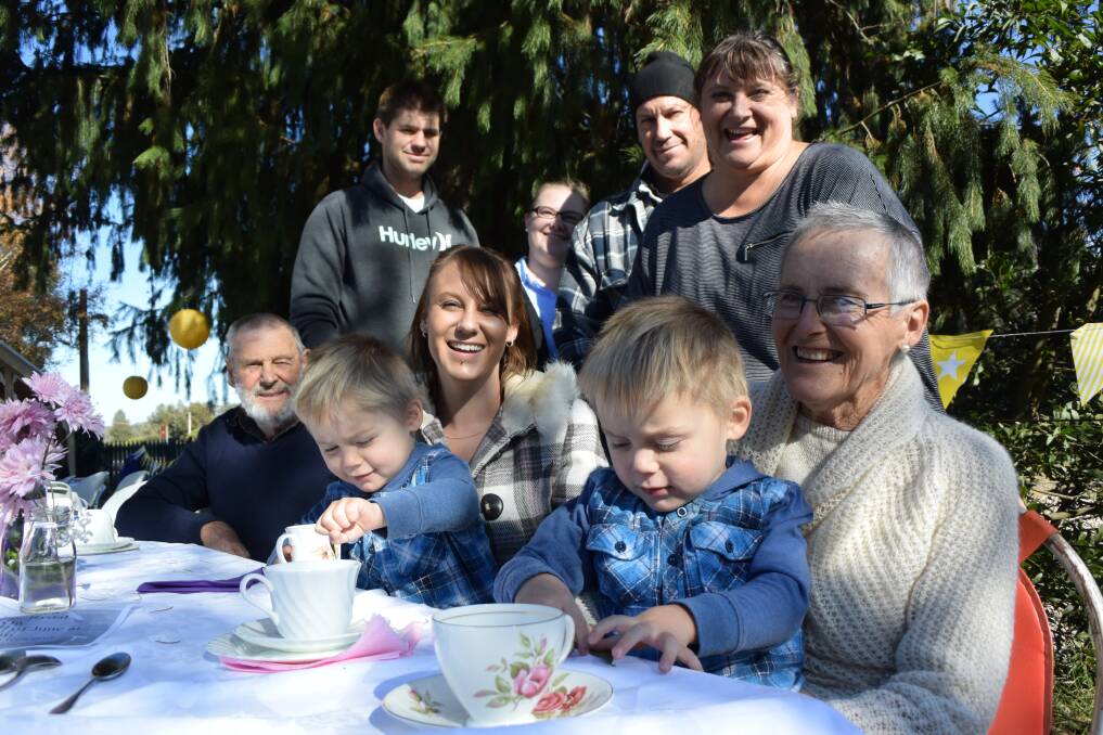BIGGEST MORNING TEA: A scene from Rydal's Biggest Morning Tea event. Ograniser Lorraine Stack, Thomas and Lucas Kable, Jessie Kable, John Stack, Rachael Young, Mark Young, Alex Young and Corey Kable.