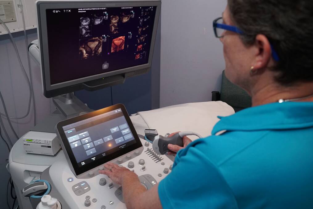 The new ultrasound equipment in action. 