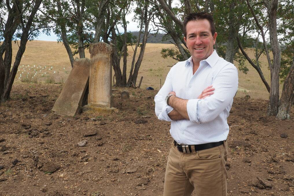 Bathurst MP Paul Toole at the historic Moyne Farm Cemetery at Little
Hartley. Picture: SUPPLIED. 
