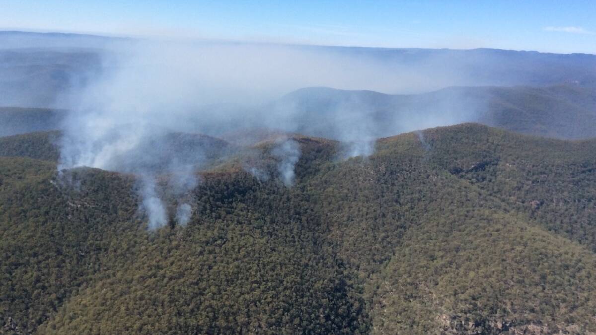 BURNING: The Wollemi National Park fire is expected to burn for another 5-10 days. Picture: Courtesy of National Parks and Wildlife Service. 