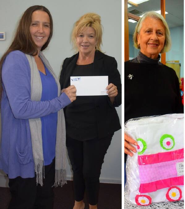WINNERS: Joh Zyp with Lithgow Mercury sales rep Mandy Wright and Elly Gunn (right). 