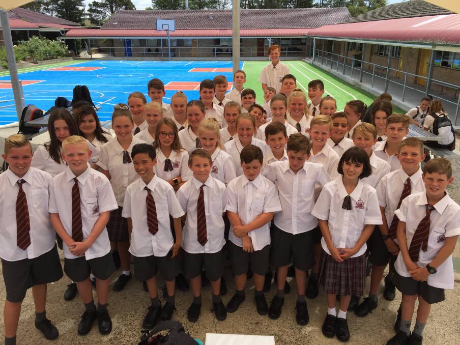 WELCOME YEAR 7: The new Year 7 class on their first day at La Salle Academy. Pictures: MARGARET DOOHAN. 