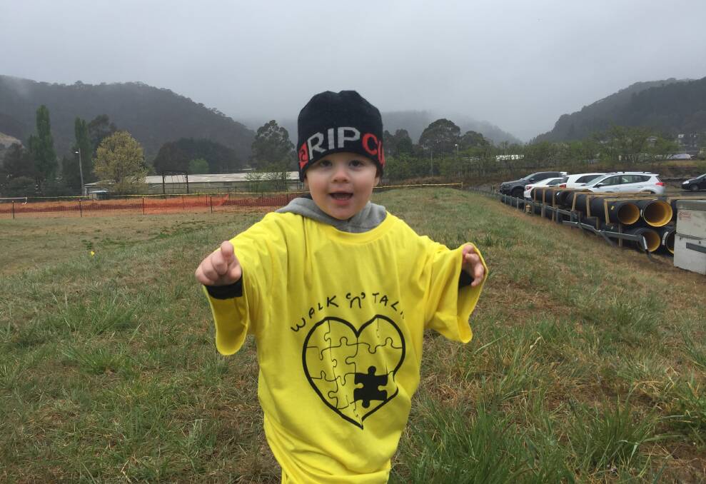 LET'S TALK: Archie Welding was part of the crowd for Walk 'n' Talk Lithgow on Saturday. Picture: KIRSTY HORTON.  