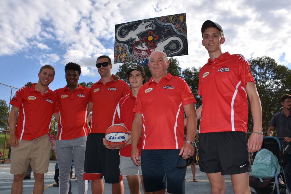 AT EMORA PARK OPENING: Lithgow Lazers Jaidyn Goodwin, Terrence Durham, Adam Marjoram, Mitch Gurney, Richard Marjoram and Hayden Cox were part of the Emora Park celebrations in the lead-up to their opening game.  