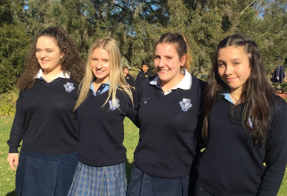 TEAM: Kate Francis from Year 11, Alannah Stoneley from Year 11, Elektra McKenzie from Year 7 and Alayah Lincoln from Year 9. Picture: SUPPLIED. 