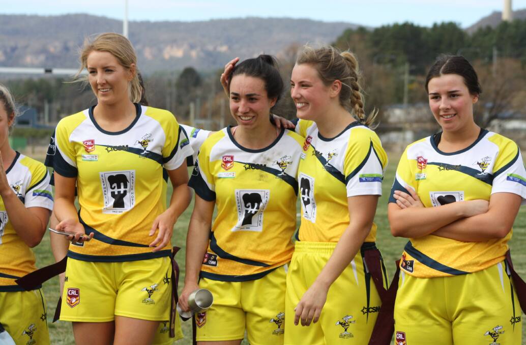 TOP PLAYER: CSU Yellow's Diana Giardino, centre, was recognised for her contribution, named player of the grand final. 
