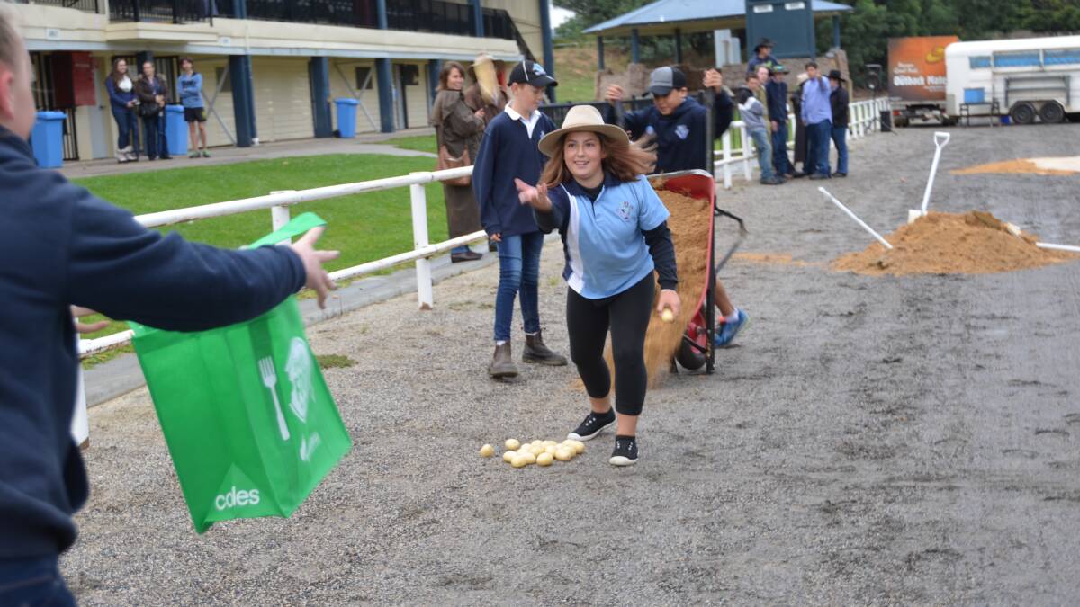 CHALLENGE: Students in action at last year's Lithgow Show Farmer's Challenge. Look out for the RFS Challenge in 2018. Picture: KIRSTY HORTON. 