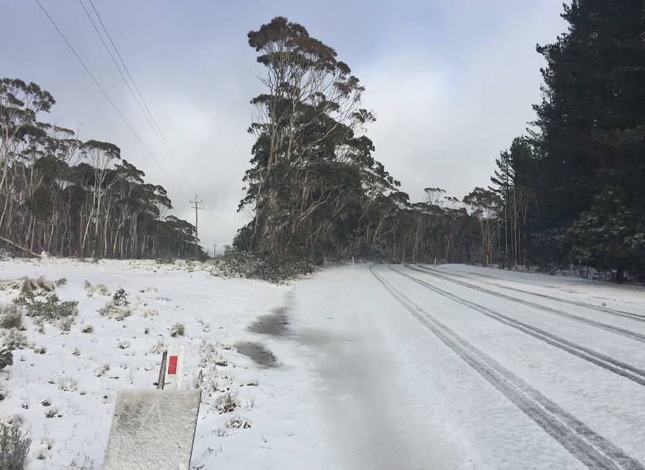 A DUSTING OF SNOW: A small amount of snow fell but did not settle around Lithgow late Friday night. Snow fell around Jenolan Caves, Shooters Hill, Edith, Porters Retreat and Black Springs. Photo: JENOLAN CAVES FACEBOOK