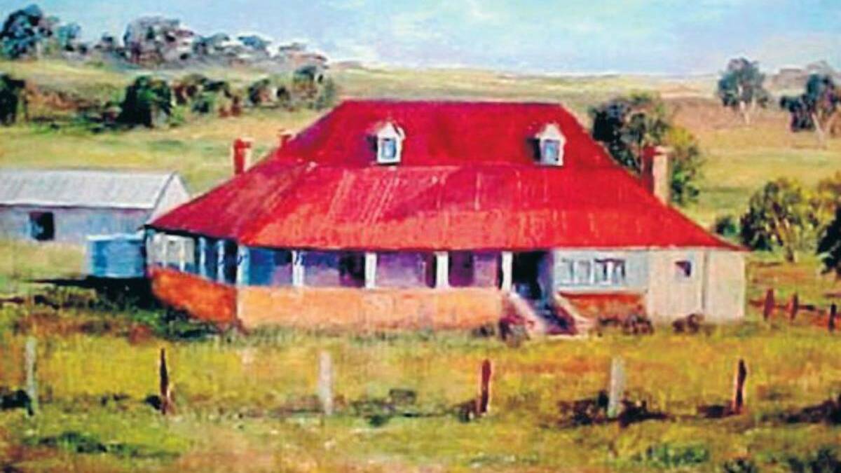 A painting of the historic Moyne Farm by Yvonne Jenkins, courtesy of Francis Owens writer of the blog A Rebel Hand. 