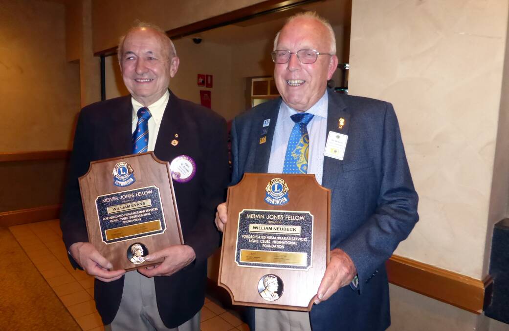 AWARD WINNERS: William Evans and William Neubeck after receiving the surprise honour. Picture: SUPPLIED. 