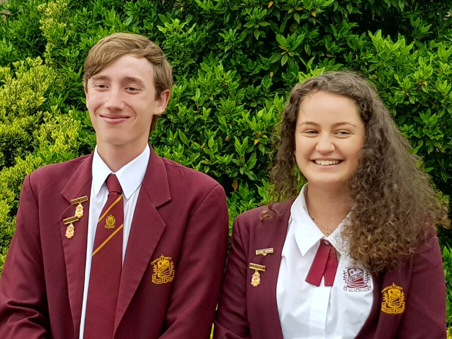 NEW SCHOOL CAPTAINS: Jake Gillmore and Brielle Mendham. 