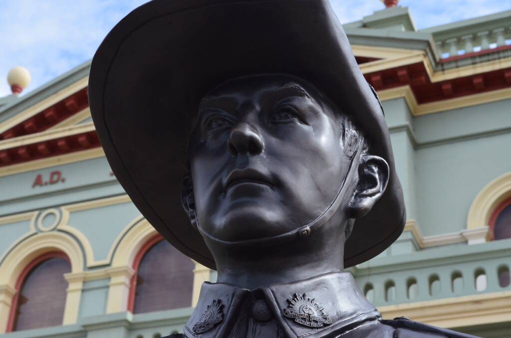 The statue of Private John Patrick Hamilton VC erected in the town of his birth, Orange. Photo: DECLAN RURENGA. 