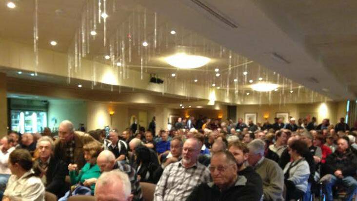 STANDING ROOM ONLY: It may well have been the biggest audience in memory that packed the Workmens Club Millennium Room for yesterday’s Springvale hearing. lm052715la3314