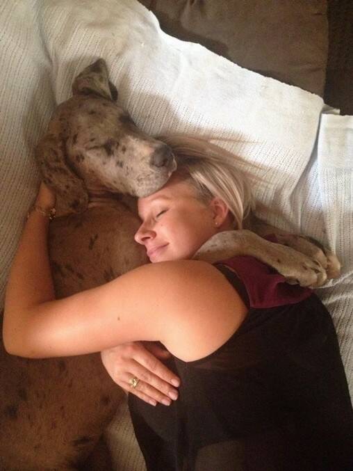 SNOOZE TIME: Hollie Coutts with Dayna the Dane