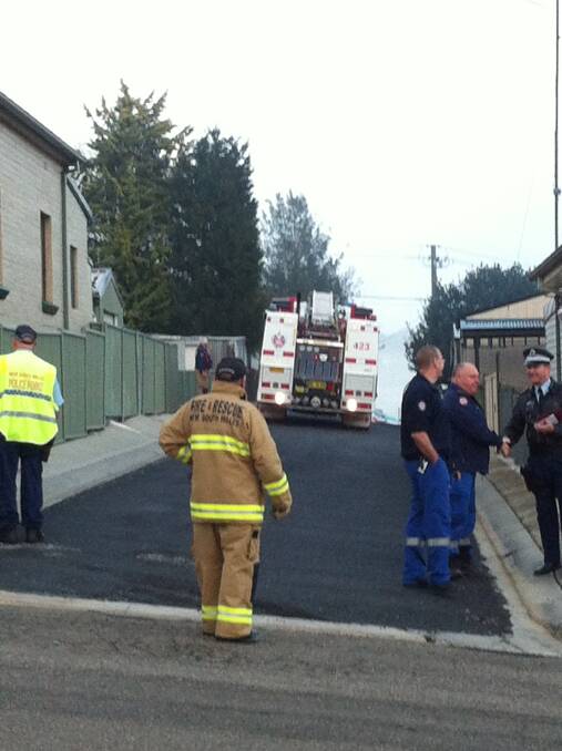 Emergency crews at the scene where a man has died from a shed explosion this morning. lm072515portland