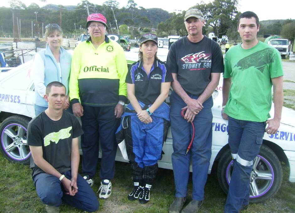 BLACKLEY RACING HISTORY: Jenny Wittingslow with her father Ray Blackley, Jodie, Kevin and Martin and Andrew Blackley kneeling. 