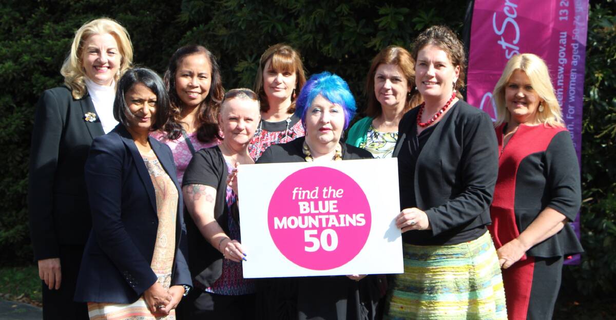 NEW SCREENING CAMPAING: Back row from left are campaign ambassador Jean Kittson, breast cancer survivor Lourdes Catap, General Manager Blue
Mountains Hospital Andrea Williams and breast cancer survivors Ann Attwood and Jennifer Byrnes; front, Associate Professor Nirmala Pathmanathan from
BreastScreen NSW, breast cancer survivors Debbie Sneyd and Kerry Wines and Member for Blue Mountains Trish Doyle. 