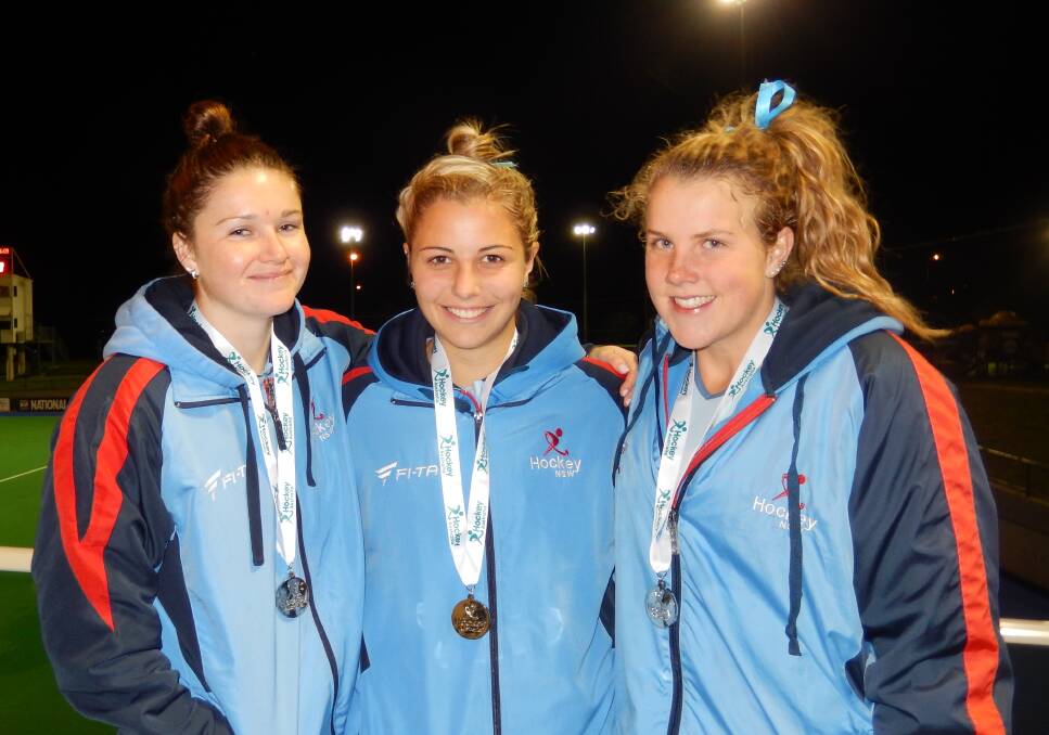 SILVER MEDALISTS: NSW Under 21's Rene Hunter, Keely Hunter and Andrea Gillard.