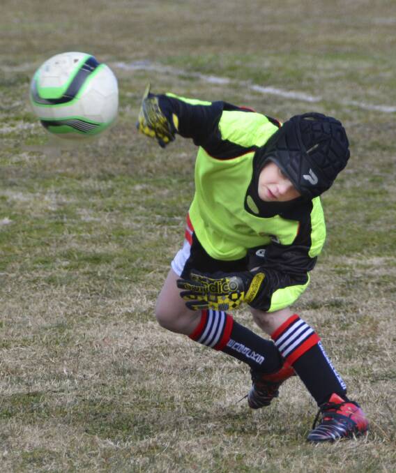 SAFE AS A BANK: Young Workie's goalie Ryley Hart in action.