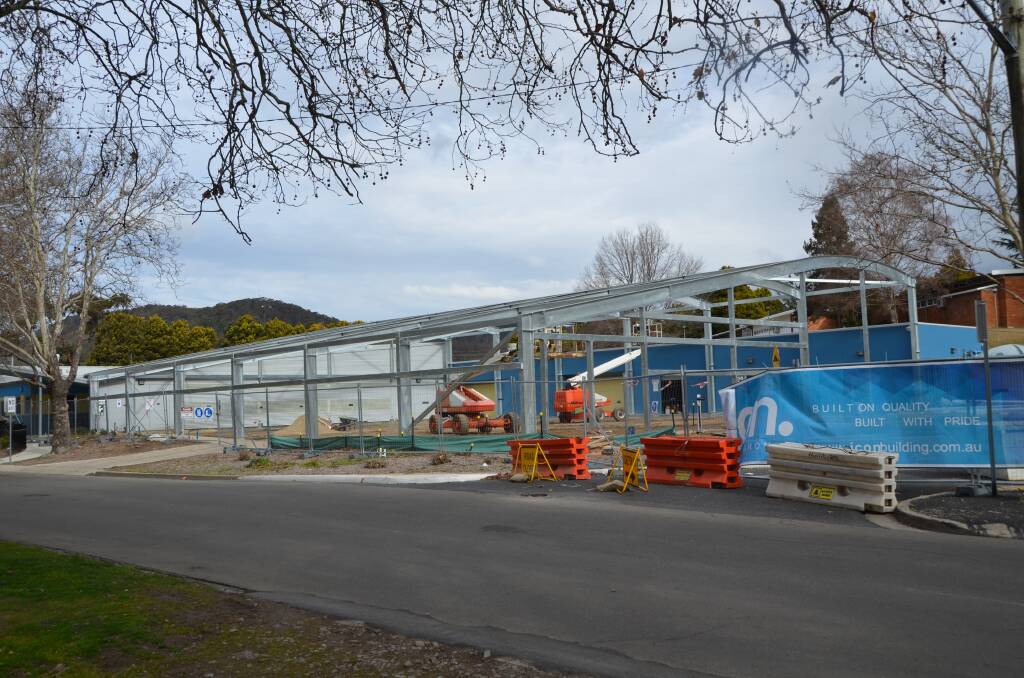 TAKING SHAPE: The 'skeleton' of the next stage of the aquatic centre was nearing completion this week.