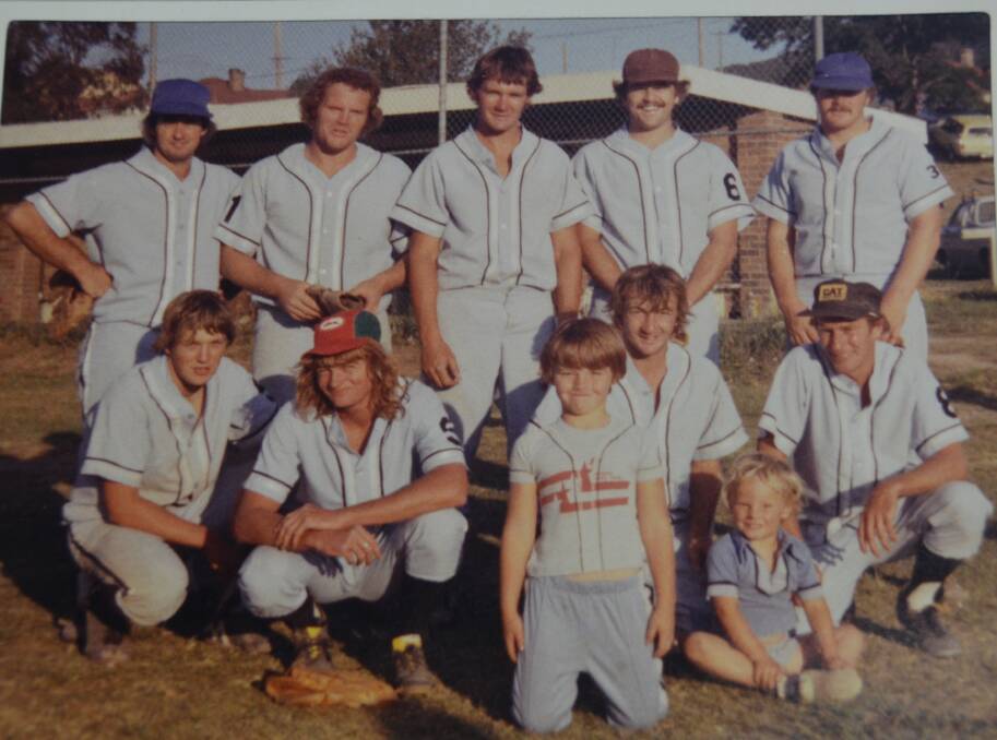 1979-81 BASEBALL CHAMPS: Pirates (back row) Paul Roach, Peter Kearney, Jeff Davidson, Greg Hilliard and Tim Kearney; Front, Brian Owers, Andrew Dellabosca, Trevor Anthes and Keith Wilkinson. Mascots, Mark and John Kearney. 	