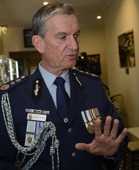 Police Commissioner Andrew Scipione, pictured in Bathurst yesterday, said terrorism was a concern for all serving officers. Photo: PHILL MURRAY