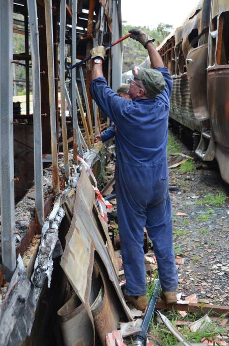 Volunteers like Steve Shaw have been working tirelessly at the Zig Zag Railway's destroyed workshop