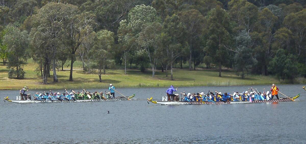 A COMBINED EFFORT: The Lithgow Flashdragons teamed with Black Wattle Bay paddlers to nearly cause a massive upset at the Orange Regatta.
