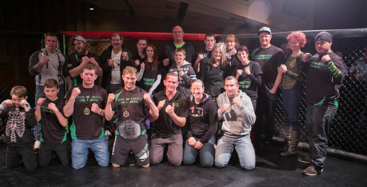 THE CONTIGENT: The fighters and supporters at the Cowra title fights. 	Photo: BRETT ZIMMER PHOTOGRAPHY 
