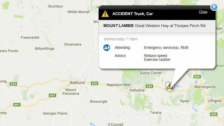 Woman killed in collision between truck and car on Great Western Highway