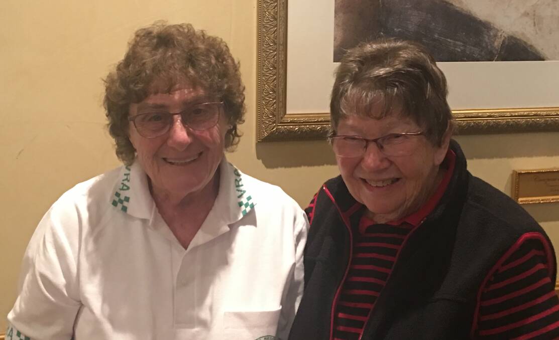 A GREAT OUTCOME: Jean Bennett, VRA representative with the lady bowlers' Dawn Frazer. PHOTO: Supplied.