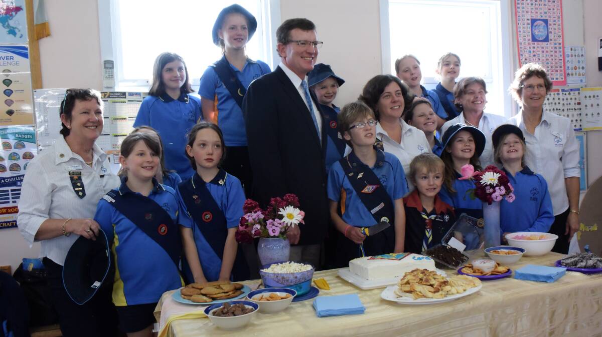 PARTY: The Lithgow Girl Guides enjoyed afternoon tea with Andrew Gee. 