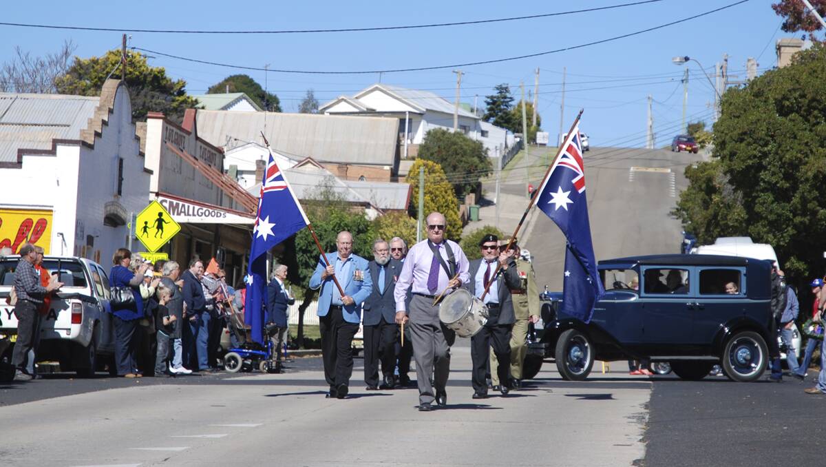 PORTLAND ANZAC DAY: The march starts down the Wolgan Street